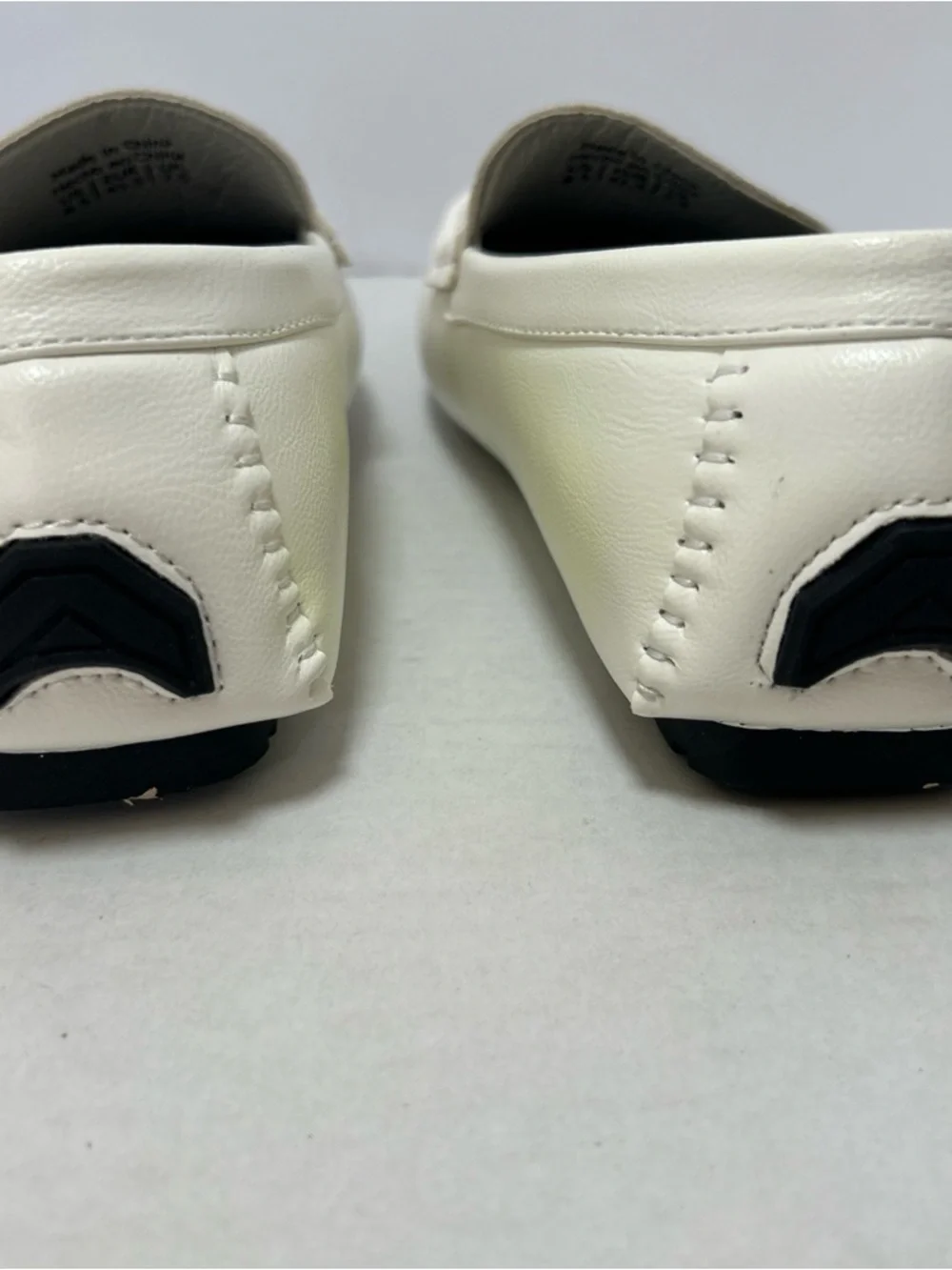 White Men's Slip-On Loafers‎ with Silver Horsebit